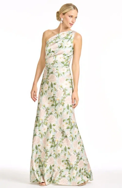 Sachin & Babi Sachin And Babi Delphine One Shoulder Gown In Multi