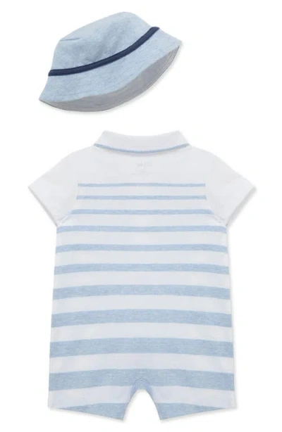 Little Me Stripe Romper & Hat In Multi