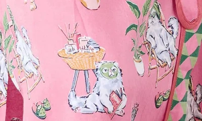 Printfresh Satin Robe In Pink