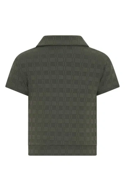 Tiny Tribe Textured Button-up Shirt In Black