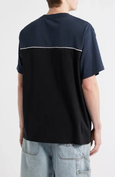 Rip Curl Halfa Panel Cotton T-shirt In Blue