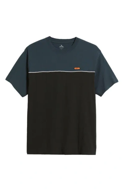 Rip Curl Halfa Panel Cotton T-shirt In Blue