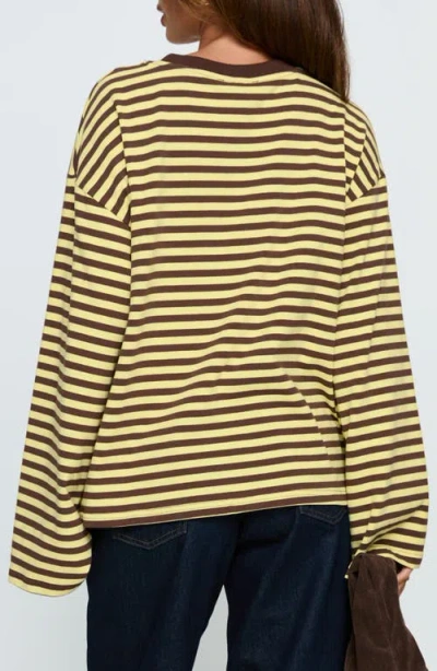 Princess Polly Settle Down Stripe Oversize T-shirt In Multi
