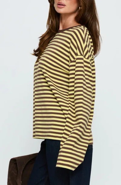 Princess Polly Settle Down Stripe Oversize T-shirt In Multi