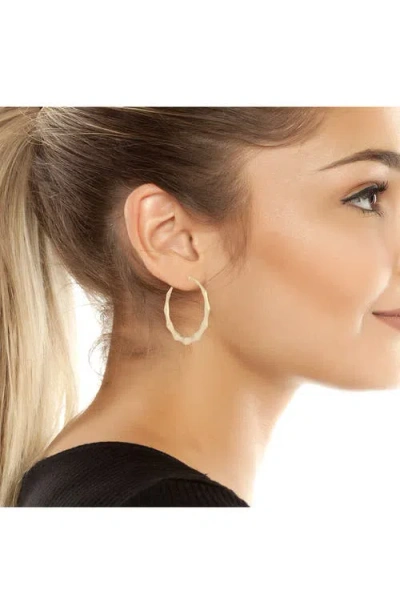 Allsaints Medium Angular Hoop Earrings In Gold