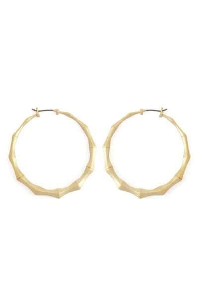 Allsaints Medium Angular Hoop Earrings In Gold