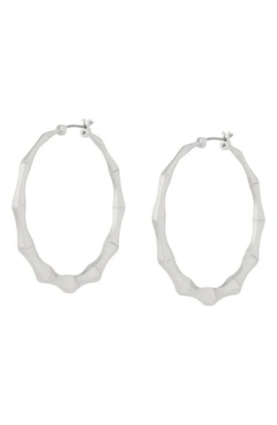 Allsaints Medium Angular Hoop Earrings In Metallic