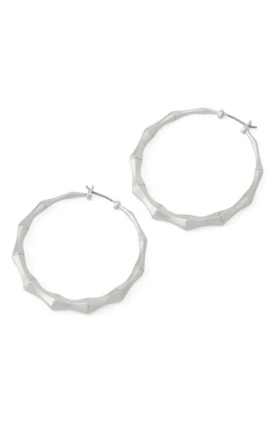 Allsaints Medium Angular Hoop Earrings In Metallic