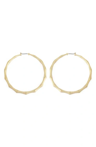 Allsaints Large Angular Hoop Earrings In Gold