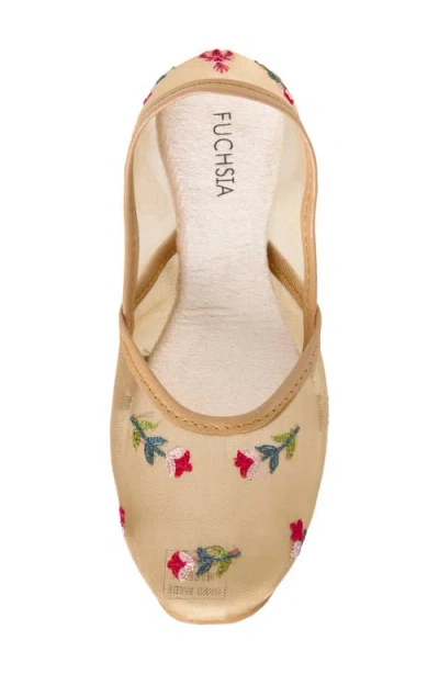 Fuchsia Lily Mesh Flat In Sand