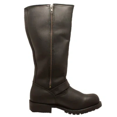 Ridetecs 16" Engineer Zipper Biker Boot In Black