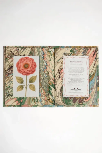 Inner Child Hand-marbled Picture Frame Folding Book In Multi