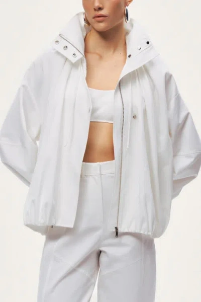 Nocturne Oversized Zip-front Jacket In White