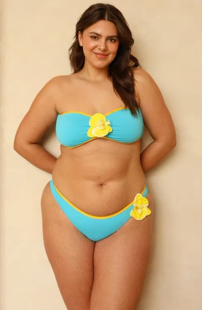 Dippin Daisys Bloom Super Cheeky Bikini Bottom In Blue