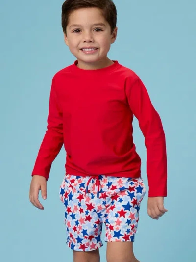 Ruggedbutts Upf50+ Sun Protected Stretch Swim Trunks In Multi