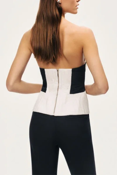 Nocturne Structured Strapless Contrast Bustier Top In Multi