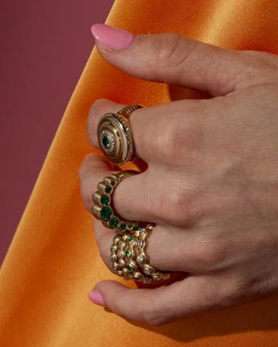 Campbell + Charlotte Evolve Stacking Ring In Pink
