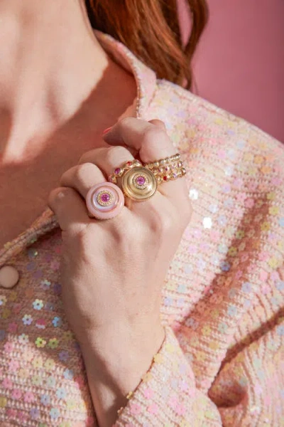 Campbell + Charlotte Evolve Stacking Ring In Pink