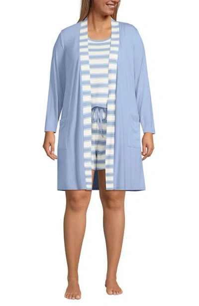 Lands' End Cooling 3 Piece Pajama Set In Multi
