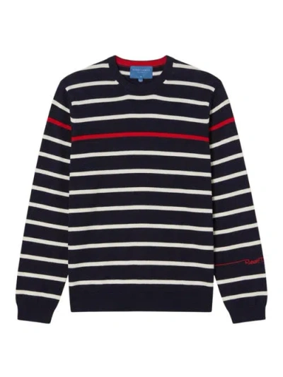 Robert Talbott Cooke Engineered Stripe Sweater In Multi