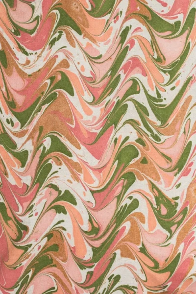 Inner Child Peony Bloom Hand-marbled Square Pillow In Multi