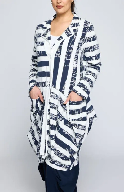 Luukaa Vespera Striped Voluminous Jacket In Multi