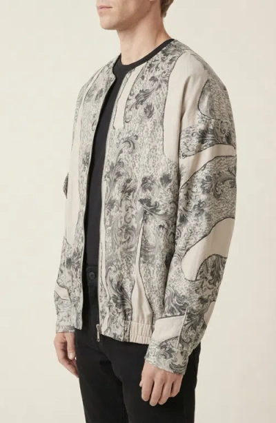 Modenaire Printed Zip Front Jacket In Multi
