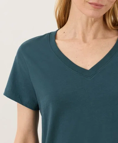 Pact Softspun Essential V-neck Tee In Blue