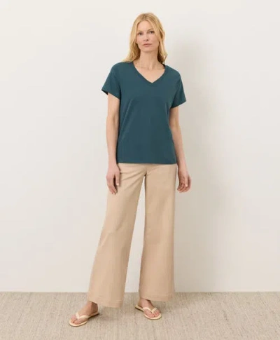 Pact Softspun Essential V-neck Tee In Blue