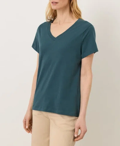 Pact Softspun Essential V-neck Tee In Blue