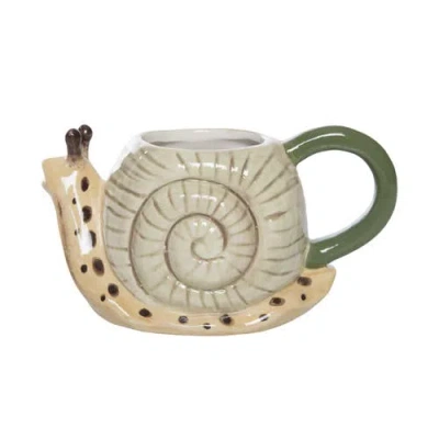 Transpac Ceramic Snail Shape Mug Neutral For Spring Serving And Entertaining In Multi