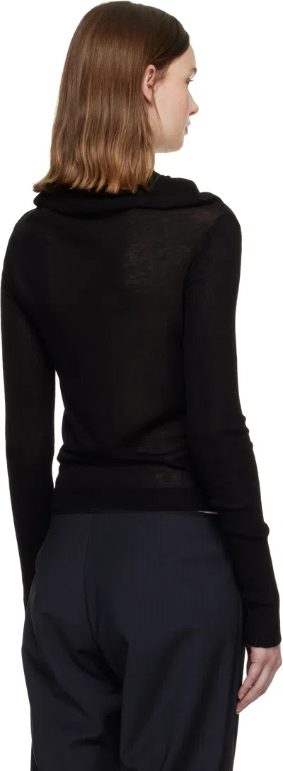 Paloma Wool Igna Diagonal Button Sweater In Black