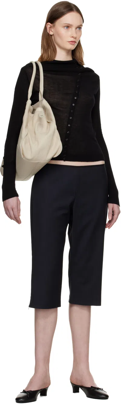 Paloma Wool Igna Diagonal Button Sweater In Black