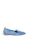 NICHOLAS KIRKWOOD 'BEYA' METAL HEEL SUEDE SKIMMER LOAFERS