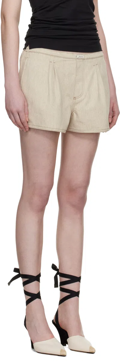 Jacquemus Women Beige Le Short De-nimes Amelo Shorts, 28 Luxury Shorts For Women Darveys In Neutral