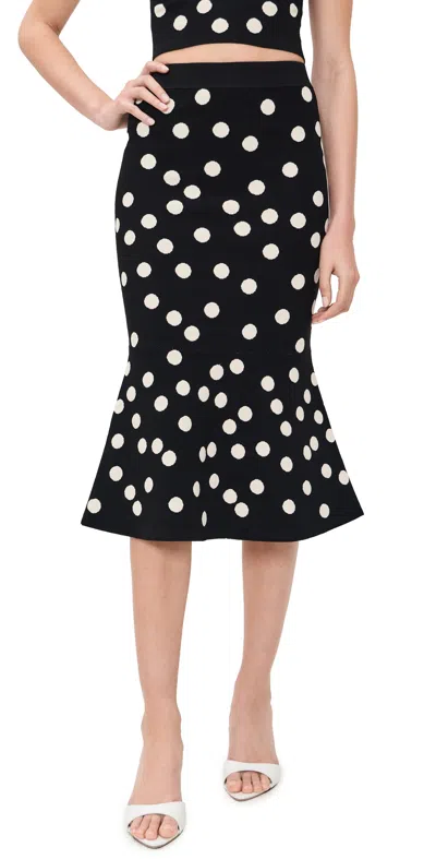 L'agence Mae Polka Dot Flare Skirt In Animal Print