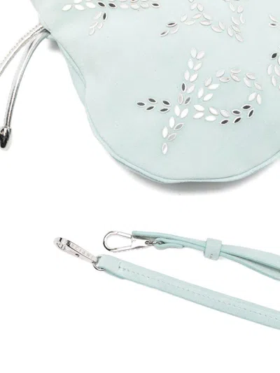 Orciani Borsa A Secchiello Peach Gem Acq Con Strass Celeste  In Blue