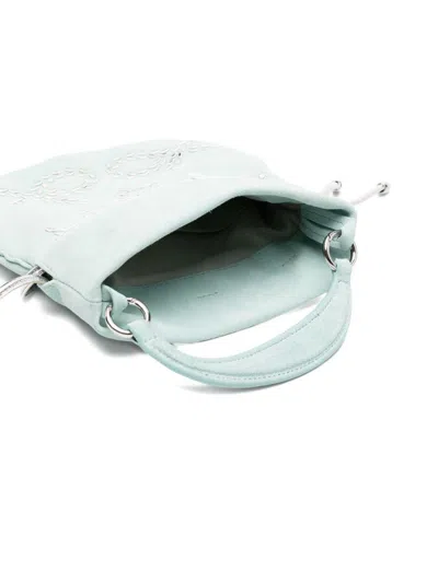 Orciani Borsa A Secchiello Peach Gem Acq Con Strass Celeste  In Blue
