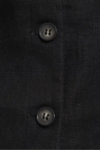 Posse Emma Button-front Linen Jacket In Blue