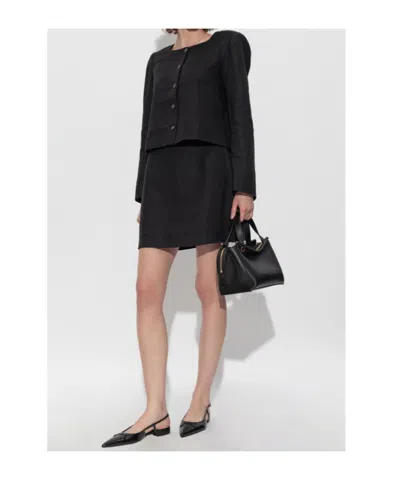 Posse Emma Button-front Linen Jacket In Blue