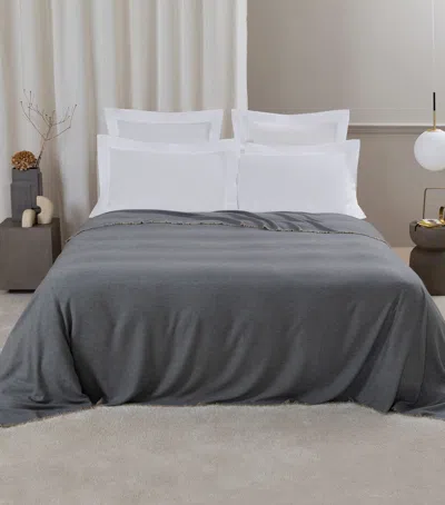 Frette Wool-blend Lightness Blanket In Blue