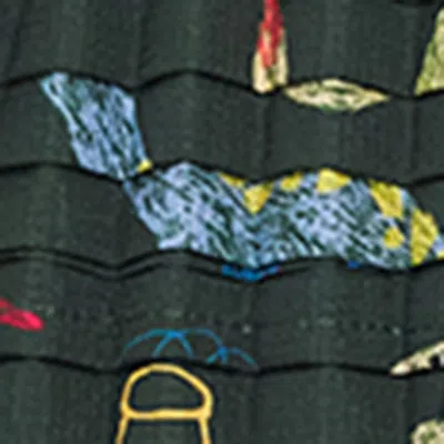 Petit Pli Patterned Versatile Top In Black