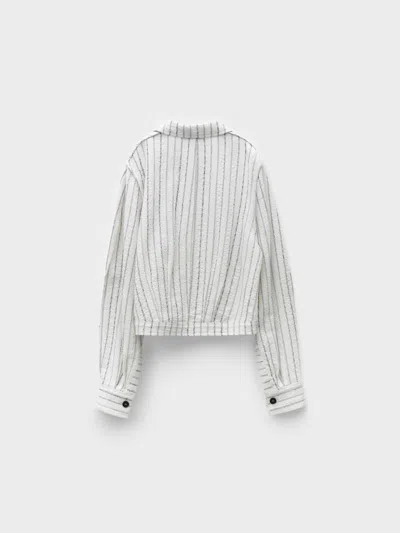 Low Classic Striped Jacket In White