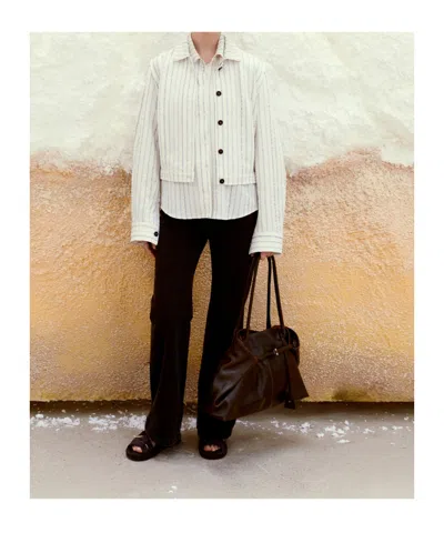 Low Classic Striped Jacket In White