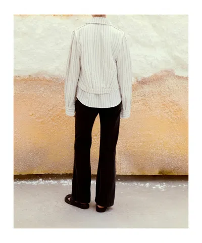 Low Classic Striped Jacket In White