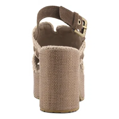 Mou Raffia-effect Platform Sandal With Adjustable Back Strap In Brown