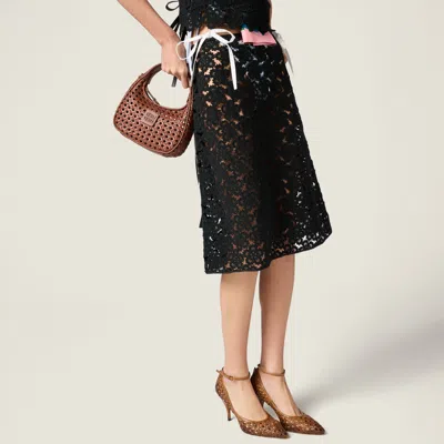Miu Miu 80 Woven Leather Pointed Pumps In Brown