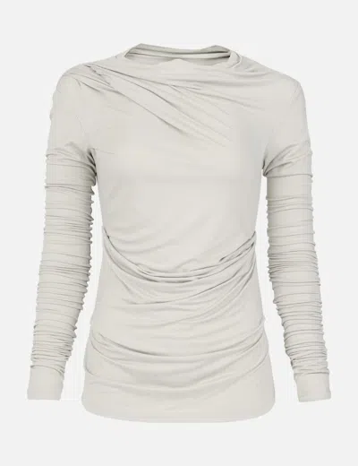 Entire Studios Drape Long-sleeve Top In Gray