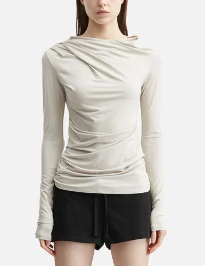 Entire Studios Drape Long-sleeve Top In Gray