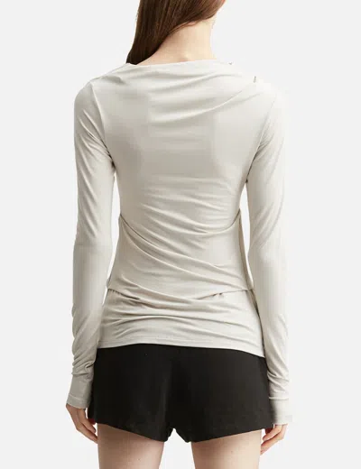 Entire Studios Drape Long-sleeve Top In Gray